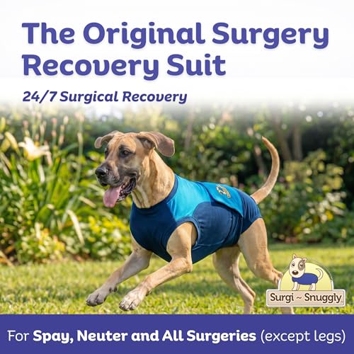 Image of Surgi Snuggly Dog Surgery Recovery Suit, Cone Alternative, Spay /Neuter 2XL | Dog Recovery Suit for Dogs - Veterinarian-Invented Surgical Suit & Recovery Onesie with Easy Bathroom Access After Surgery