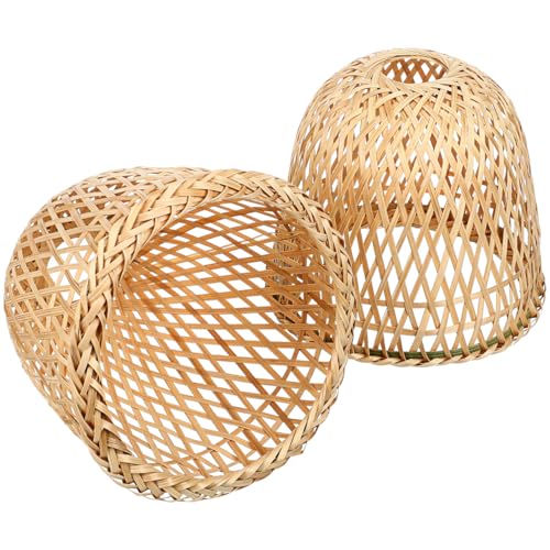 DIYEAH Cache Ampoule en Bambou Tressé Rustique, Abat-jour Simple et Stable, Facile à Installer,...