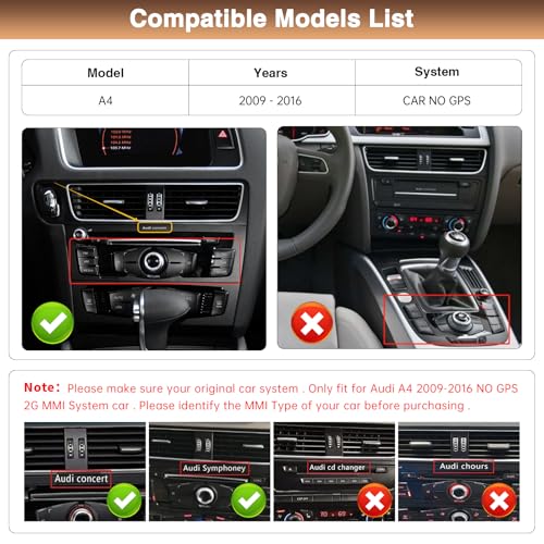 Radio con pantalla touch de 8.9 pulg para Audi A4 2009-2015 miniatura 2