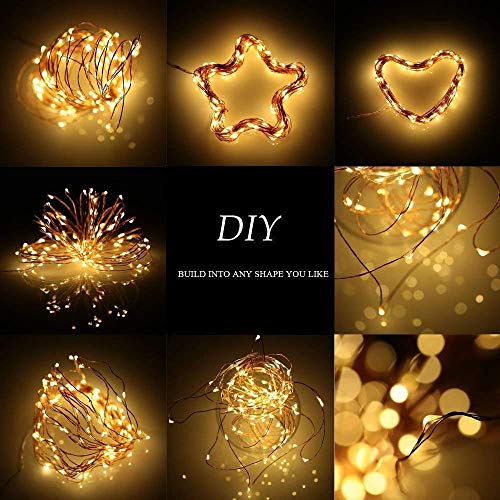 [2 Pack] Upoom Solar Fairy Lights, 200 LED Outdoor Solar String Lights Garden Copper Wire Decorative Lights 66Ft Waterproof Indoor Outdoor Lighting for Garden, Patio, Yard, Christmas
