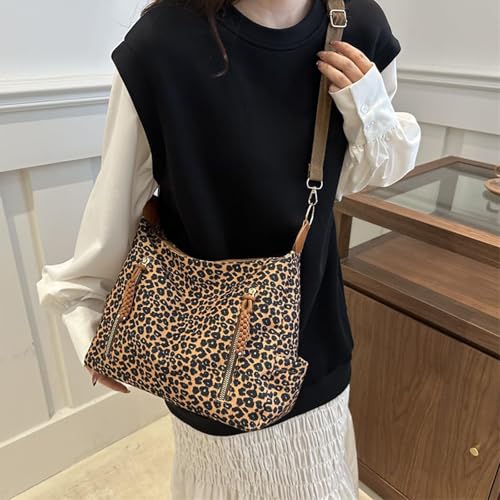 Image of Leopard Tote Bag for Women Cheetah Purse Vintage Hobo Bag Large Capacity Work Tote Bag