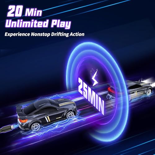 Image of SUPER TOY Mini RC Drift Car 1:64 Scale Remote Control Car with LED Lights & Speed Modes, 2.4GHz Stunt Drifting RC Toys, Hobby Gift for Kids & Adults