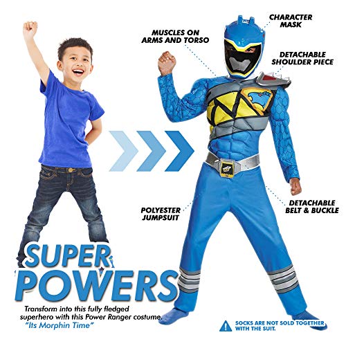 Disfraz Azul Power Rangers para Niños 7-8 miniatura 2