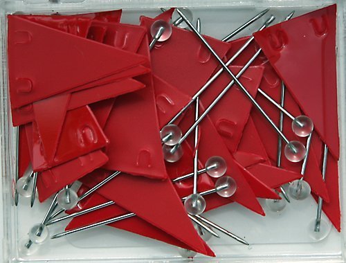 Moore Red Pennant Map Push Pins