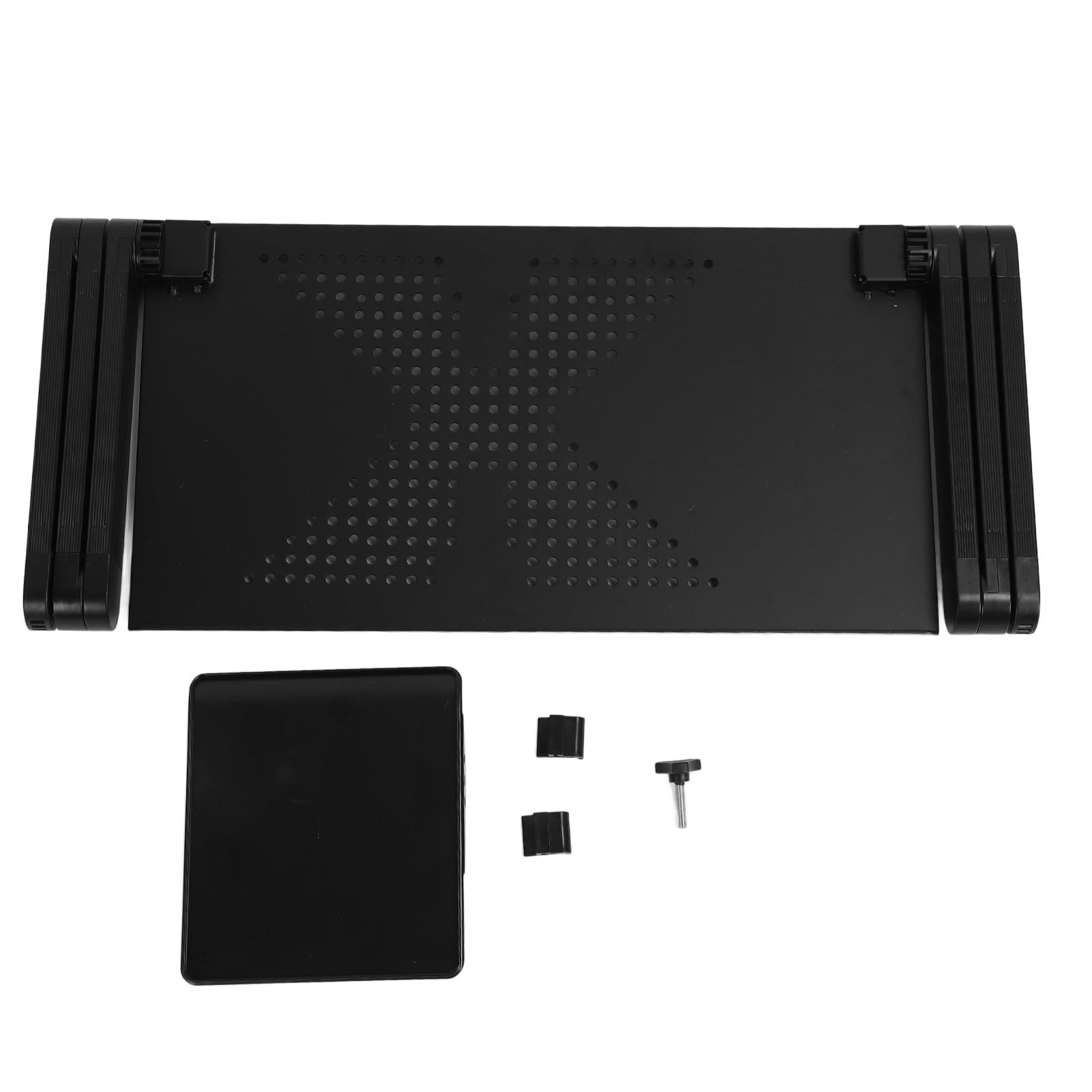 Supporto per computer portatile, base girevole a 360°, supporto ergonomico pieghevole per laptop fino a 17 pollici, materiale in lega di alluminio, adatto per professionisti (nero)