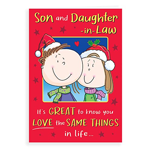 Regal Publishing Tarjeta de Navidad humor para hijo y nuera, 9 x 6 pulgadas