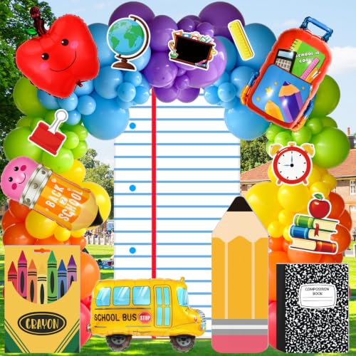 Decoraciones gigantes para fiestas escolares con 92 piezas y temática colorida