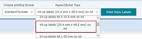Miniatura 3 de Yaxa FBA Label (100 Sheets,4400 Labels) 44-up Labels 48.5x25.4 mm on A4 White Self Adhesive Shipping Mailing Stickers for Laser/Inkjet 44