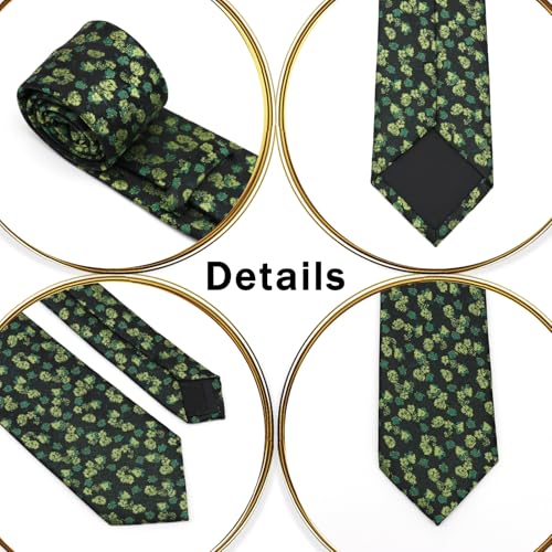 Image of Floral Ties for Men Satin Mens Tie Flower Printed Neck Tie Wedding Party Business