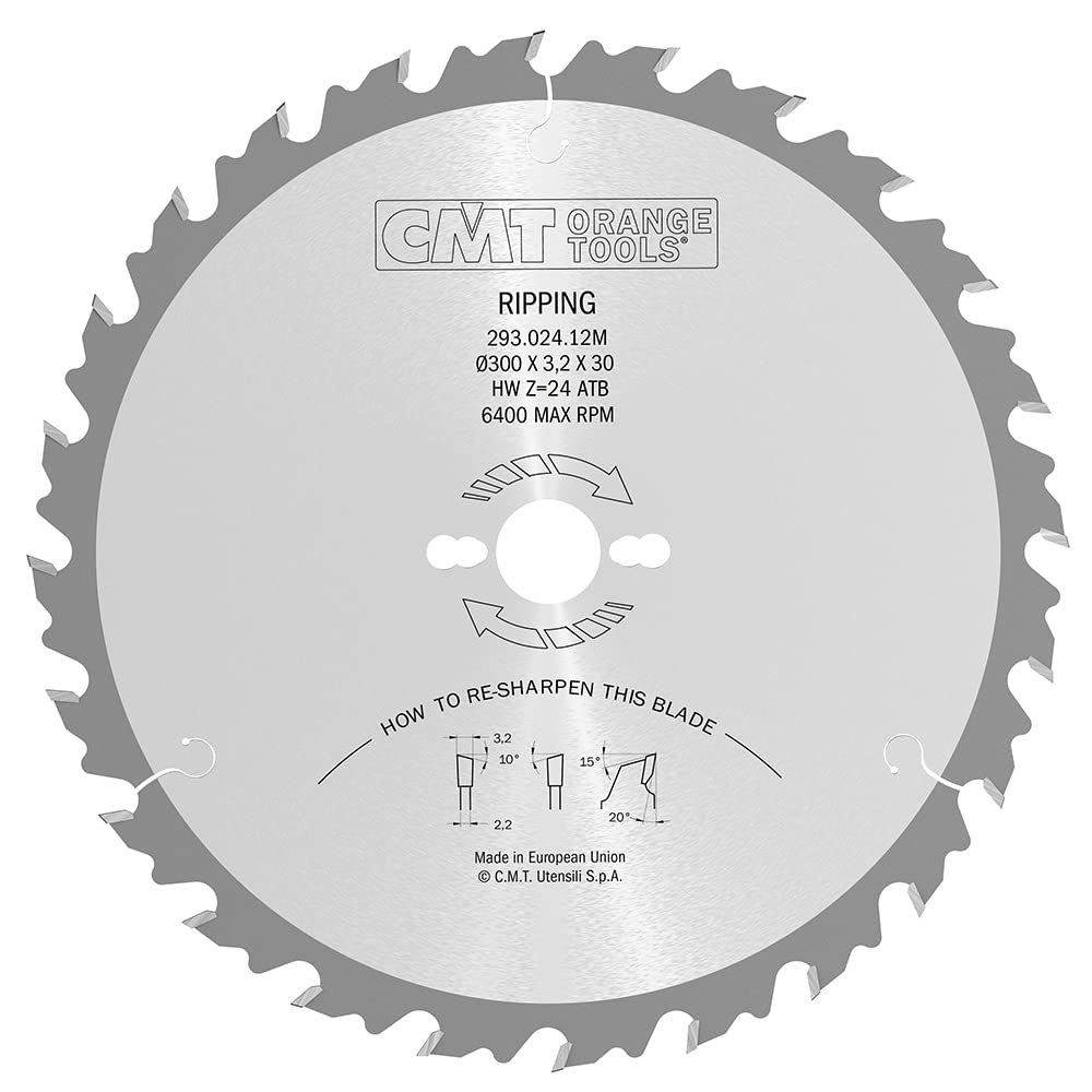 CMT 293.024.12M Lama Circolare con Limitatore per Taglio Lungo Vena (Serie Industriale), Metallo/Grigio