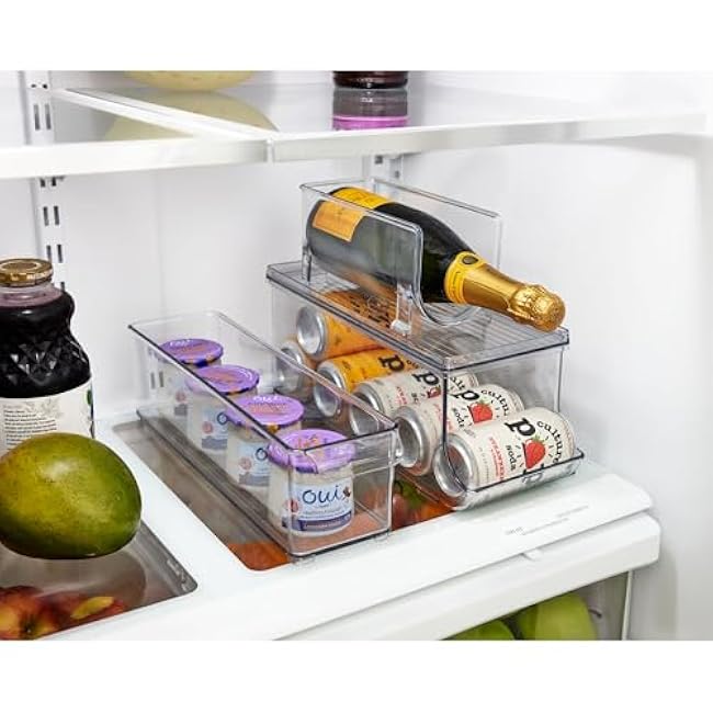 iDesign Soda Can Organizer with Lid for Pantry or Refrigerator - Clear - Made in USA