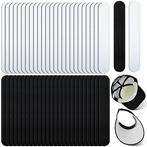 SATINIOR Golf Hat Liner Cap Absorbent Sweat Pad Disposable Cap Sweatband Pad for Baseball Golf Sport Hat Wearing (50 Pieces) Black, White One Size
