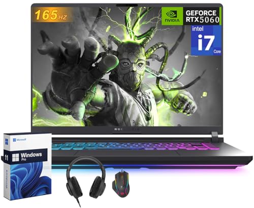 Image of ASUS ROG Strix G16 Gaming Laptop, NVIDIA GeForce RTX 5060, Intel i7-14650HX, 64 GB DDR5, 8 TB SSD, 16 inch FHD+ 165Hz 3ms, WiFi 7, Dolby Atmos, Hires Audio, HD+ Cam, Windows 11 Pro, Accessories