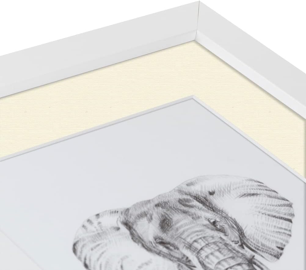 ArtToFrames 10x16 inch Satin White Frame Picture Frame with 2 Inch Single Ivory Mat, SingleMat-FRBW26074-10x16-81