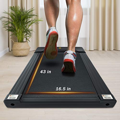 Vivitory Under Desk Electric Treadmill, Walking Jogging Flat for Home, 2.25HP Walking Running Machine, Remote Control and LED Display, Portable Treadmill for Home/Office Cardio Fitness