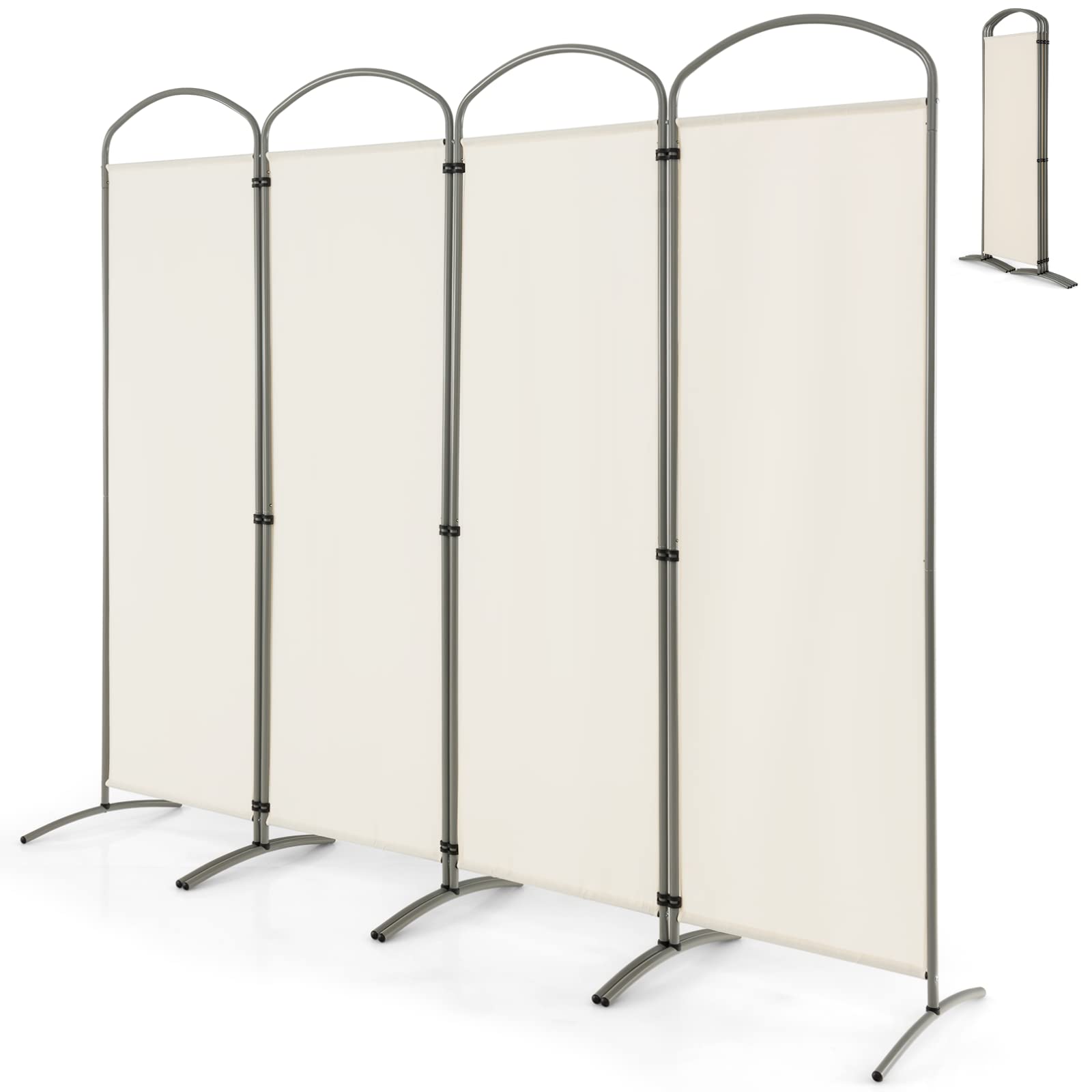 Multigot Folding Room Divider, 4/6-Panel Room Partition Protective Screens, Freestanding Wall Privacy Screen Protector for Living Room Bedroom Office