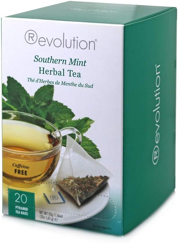 Revolution Tea - Mesh Infuser Full Leaf Tea - Southern Mint Herbal Tea - 20 Bags