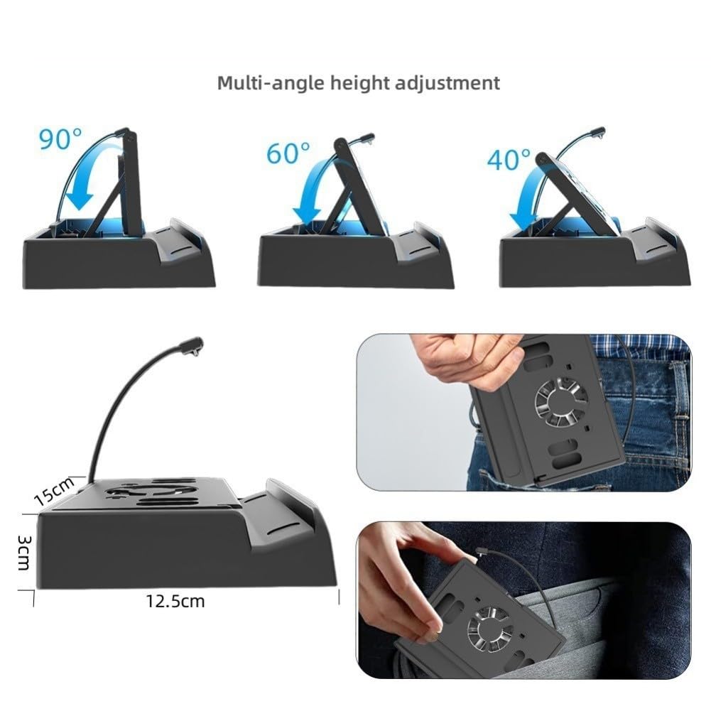 Dock di raffreddamento per ROG per Xbox Ally-X, stazione di espansione ABS con dissipazione del calore efficiente, accessorio da gioco portatile compatto, nero