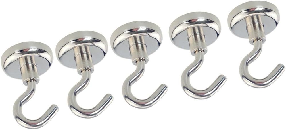 SFTlite Magnetic Hook/ [5 Pack] Powerful Neodymium Magnet Hook - Holds Up To 10 Pound - Neodymium Clamping Super Strong Magnets