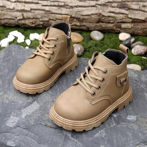 Ankle Boots for Girls Boots Kids Winter Combat Boots Cute Lace Up Short Booties Casual Warm Hiking Snow Shoes with Side Zipper for Toddler2