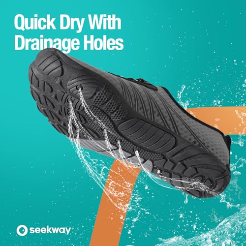 Image of SEEKWAY Mens Womens Water Shoes Quick-Dry Aqua Sock Barefoot Athletic Sports Shoes for Outdoor Beach Swim surf Walking Diving Boating Hiking Pool