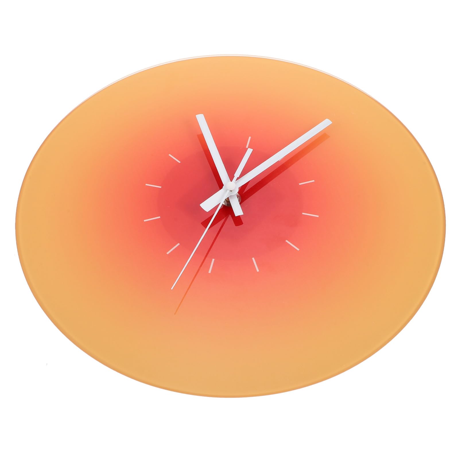 Horloge murale silencieuse en verre trempé jaune soleil