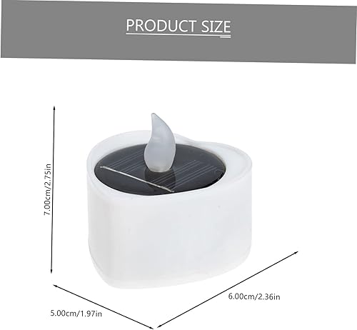 Miniatura 4 de Angoily 4 unids luz de vela solar sin llama velas eléctricas llevadas velas románticas noche corazón forma llevó Tealight Solar Powered LED vela luz
