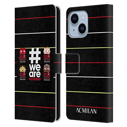 Étui Portefeuille AC Milan iPhone 14 Plus en Cuir au Design Officiel