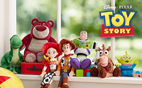 Disney Store Offizielles großes Kuscheltier Lotso Knuddelbär, Toy Story, 32 cm, Kuscheltier des Flauschigen Bösewichts mit Stickereien und weicher Oberfläche