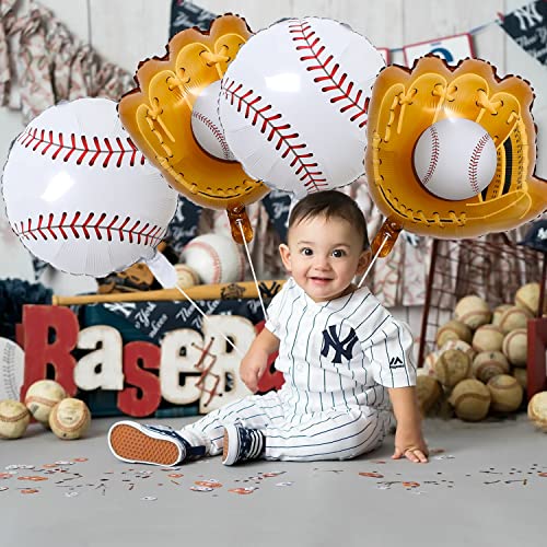 Blingabc Baseball Balloons Set,8Pcs Basketball Foil Balloons For Baseball Party Supplies, Baseball Sports Balloons For Themed Party, Sports Birthday Party, 18 Inch #TOP3