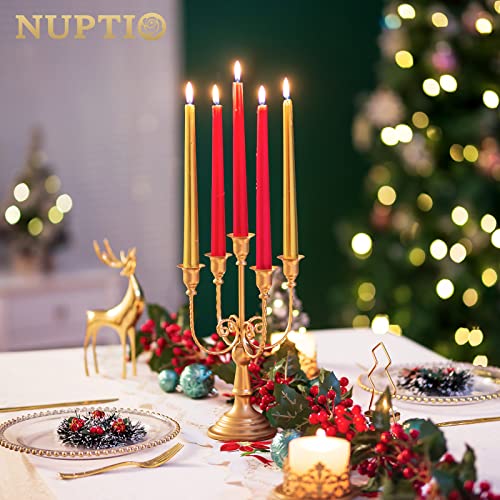 NUPTIO Candlestick Holders for Taper Candles: Gold Vintage Candelabra Bulk by NUPTIO - Image 6