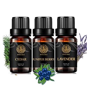 Aromathérapie cèdre huile Essential set pour Diffuseur, 3x10ml 100% Pure Lavender Essential Oil Kit pour Humidifier-lavande,cèdre,Genièvre Huile essentielle Set,aromathérapie Juniper Berry huiles Kit