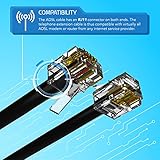 ASNQ High Speed Broadband RJ11 Cable for Landline Telephone, Router, Modem to Phone Socket - 2m ADSL With OFC Wires and PVC Cover - Flat, Black - Image 5