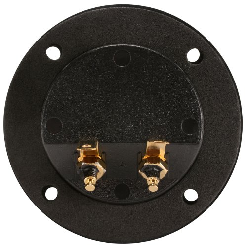 Terminal de haut-parleur rond avec bornes plaquées or pour caisson de basse DIY - 2