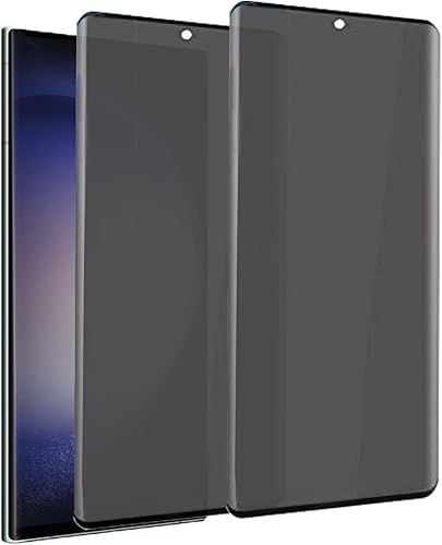 Paquete de 2 protectores de pantalla de privacidad de vidrio templado para Galaxy S23 Ultra de 6.8 pulgadas, antiespía para Samsung S23 Ultra