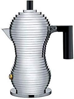 Alessi Mdl02/1 B Pulcina Cafetière Espresso en Fonte D'aluminium, Poignée et Pommeau en Pa, Noir, 1 Tasse