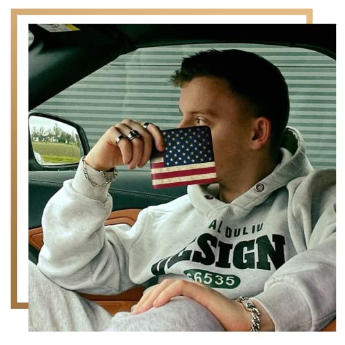 Image of Kids Teen Boys Cool Wallet Men Mens Men'S Amerian Flag Leather Credit Id Card Cash Holder Man Black Rfid Blocking Zipper Wallets With Coin Pocket Id Window Aesthetic Teen Boy Male Youth Guys