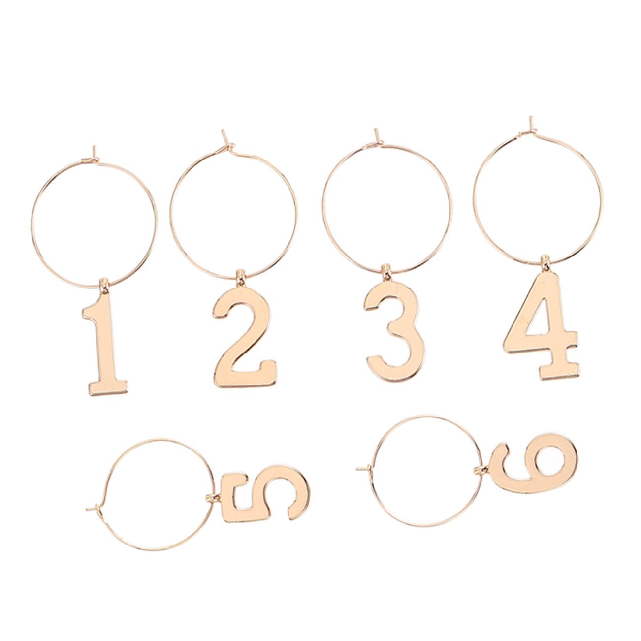 Unomor 6 Pcs Golden Wine Glass Identifiers Cup Markers for Parties Practical and Decorative Drink Charms to Avoid Misunderstandings at Gatherings