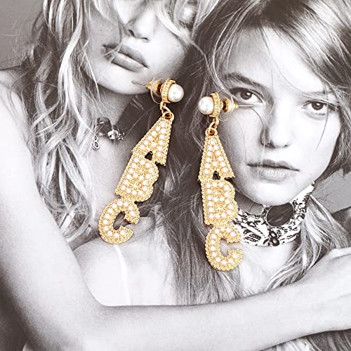 Shining Rhinestone Teacher Earrings Faux Pearl Bead ABC Letter Dangle Earring Enamel Apple Book Pencil Stud Statement Fun Back To School Graduation Jewelry Teacher Appreciation Gifts2