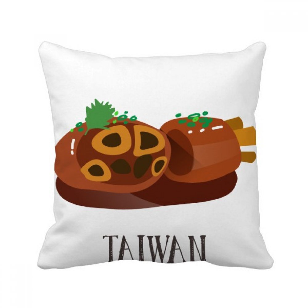 Coussin Taïwan voyage bœuf nouilles 40x40cm, le cadeau déco idéal pour passionné d'Asie
