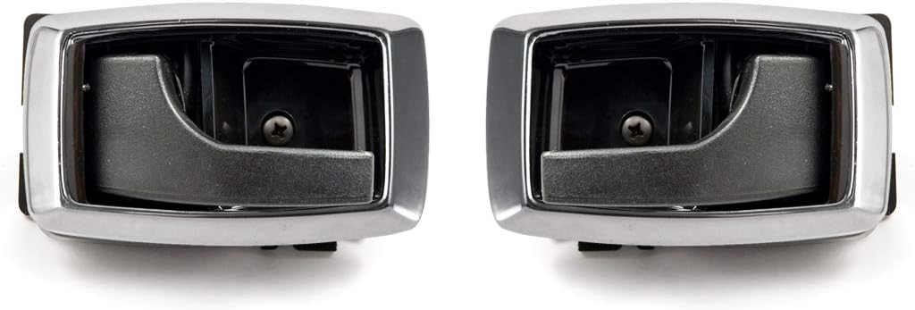 Blue Oval Industries 1979-1993 Mustang Inside Inner Black Door Handles and Chrome Bezels with Screws