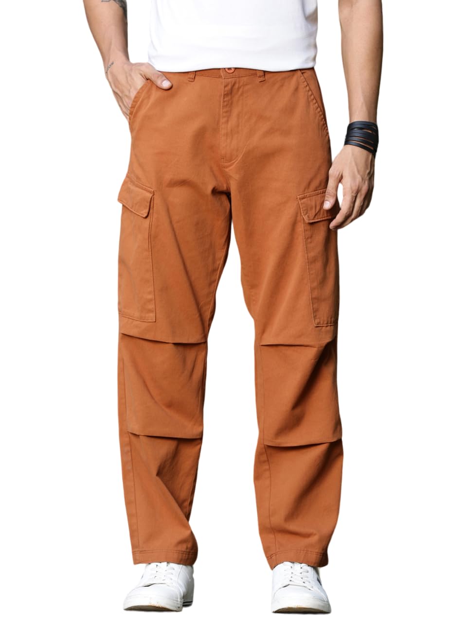 thomas scott Men's | Solid | Light Weight | Breathable Fabric | 6 Pocket | Mid Rise | Loose Fit | Cotton Blend | Button Waist | Chino Trouser | Pants-picture-38