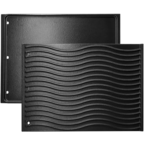 Image of Hiorucet Cast Iron Griddle, Reversible Griddle Plate for Napoleon Prestige 500, Pro 500, Built-In 500, LEX Series, 485, 665, 605, 730, 825, 56040, 56041 - 2-Sided Cooking Flat Top Pan