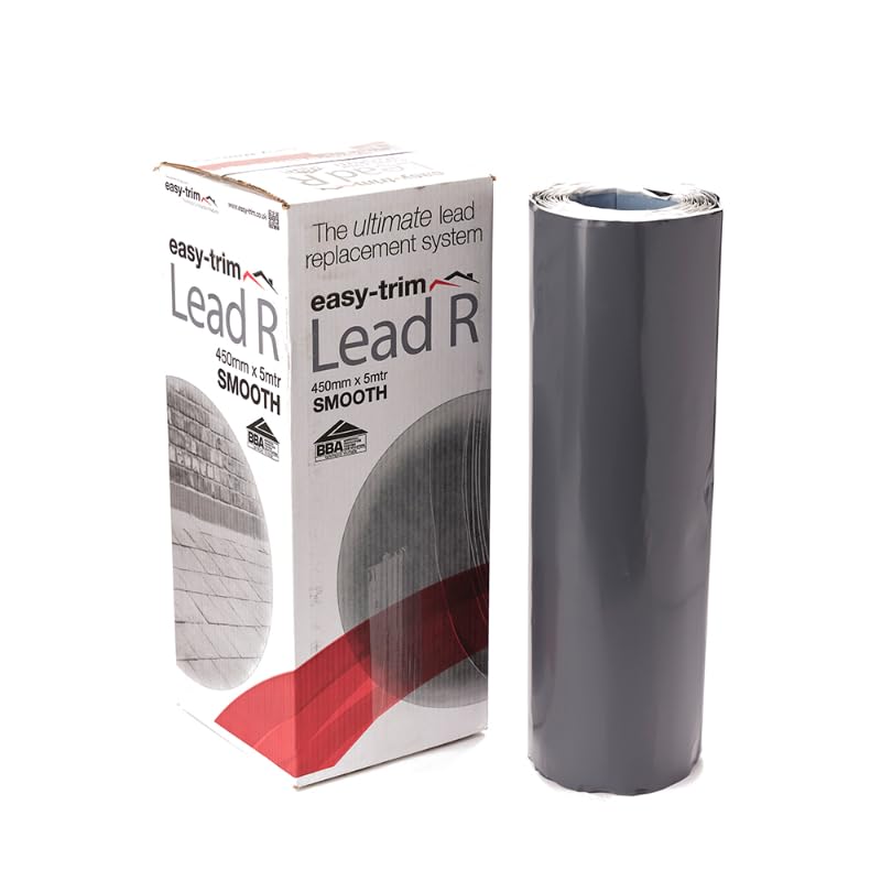 Easy Trim | Lead R Flashing | Roofing Lead Free Flashing | 450mm x 5m | Smooth Self Adhesive Lead Replacement