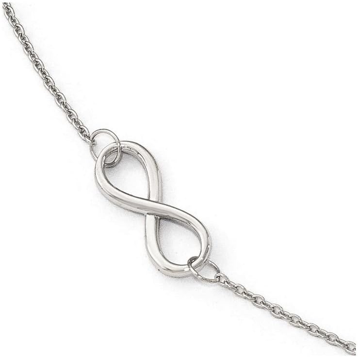 FJC Finejewelers 14k White Gold Polished Infinity with 1in Ext. Anklet