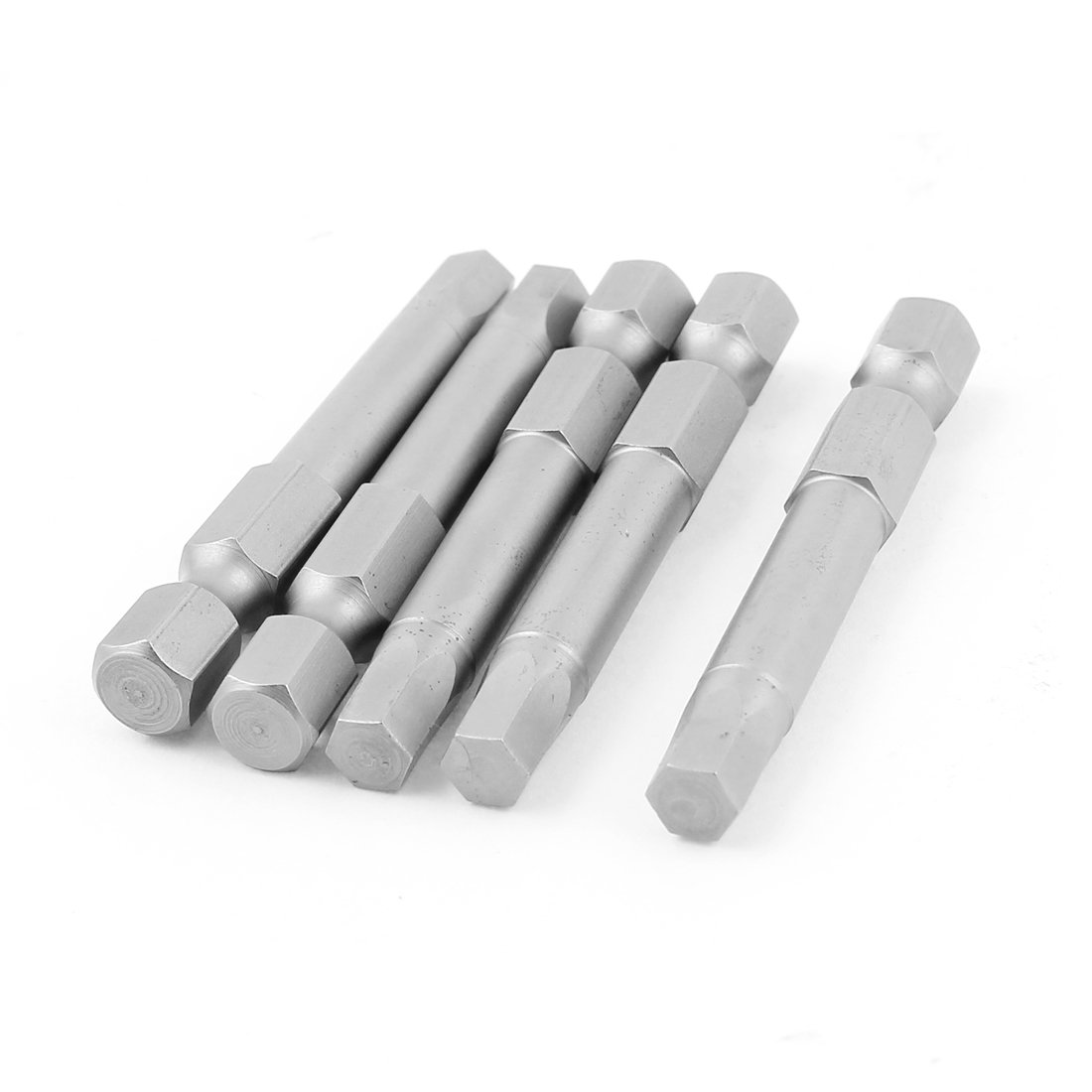 Uxcell Silver/Gray Sourcingmap 1/4 Inch Hex Shank 5Mm Hexagon Head Magnetic Screwdriver Bits 5Pcs