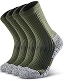 NSRRUN TURTLE Hiking Socks - Winter Thermal Merino Wool Socks for Men & Women - Thick Crew Socks for Hunting Work, Medium, Green, 2 Pairs