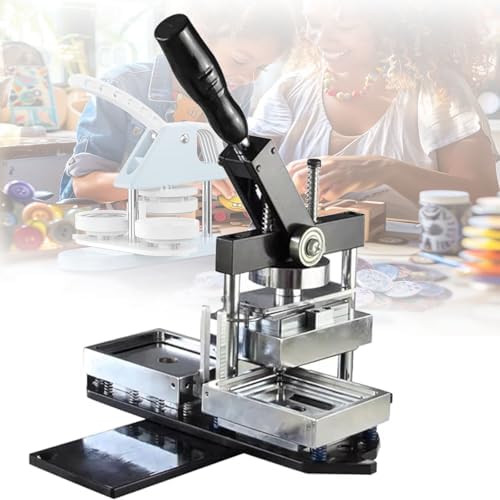 Photo Magnet Machine, Square Badge Maker with Punch Die Cutter + 100 Components for DIY Homemade Fridge Magnets