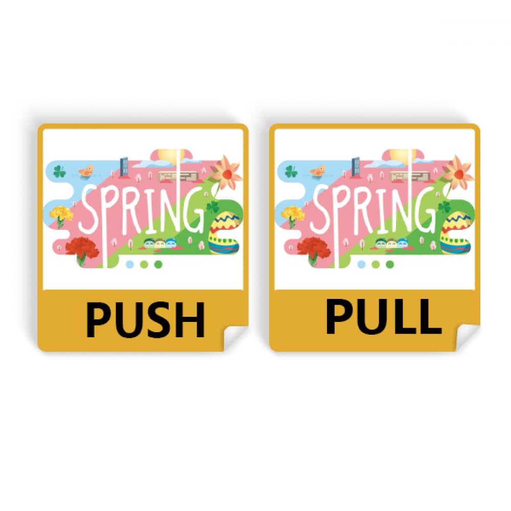 sp season illustration Push Pull Door Sign Vinyl Stickers Shop