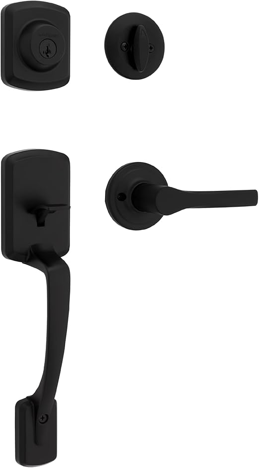 Kwikset Henley Front Door Lock Handle and Deadbolt Set, Entry Handleset